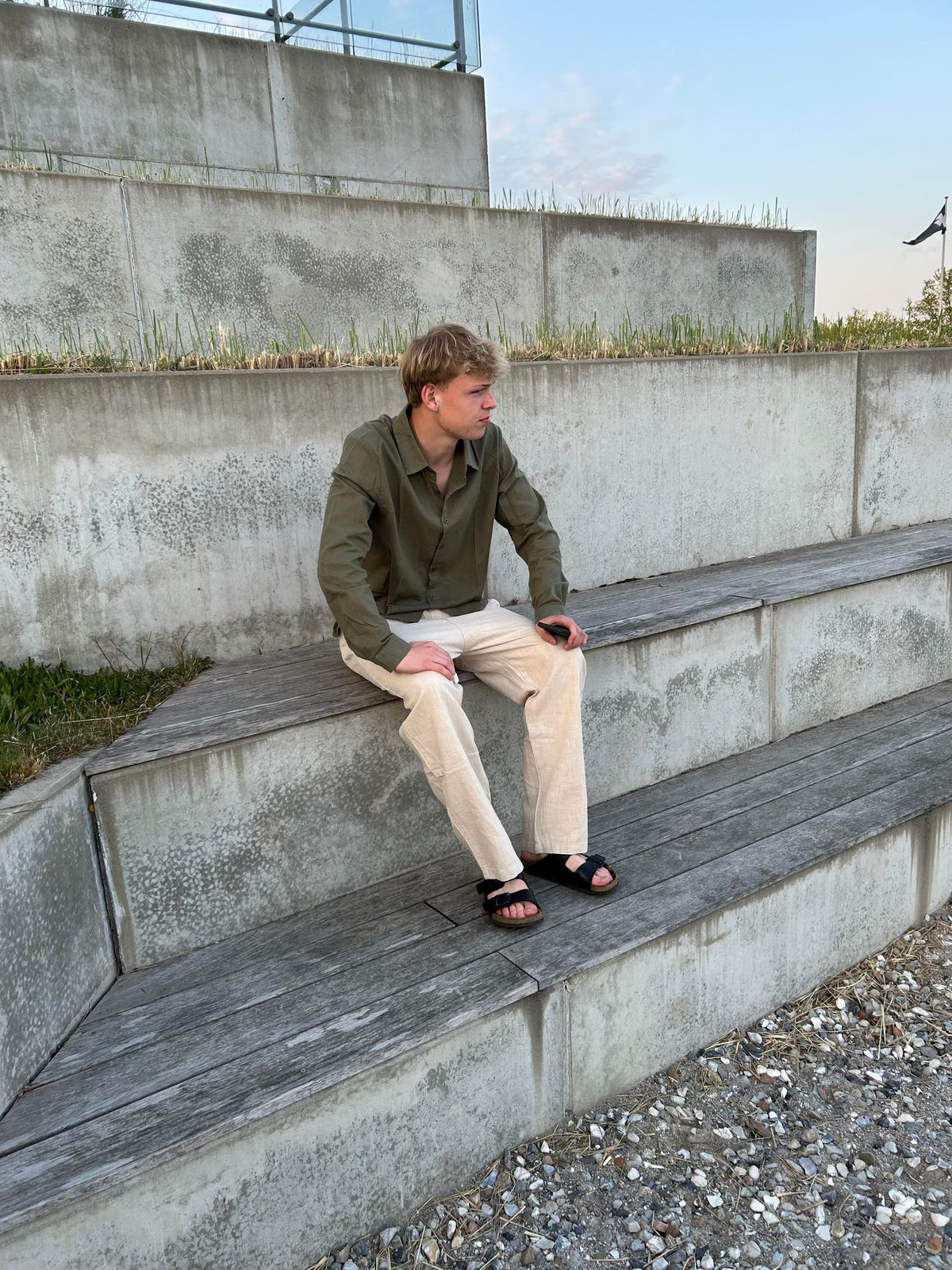 BAGGY SOMMER HØRBUKSER - BEIGE