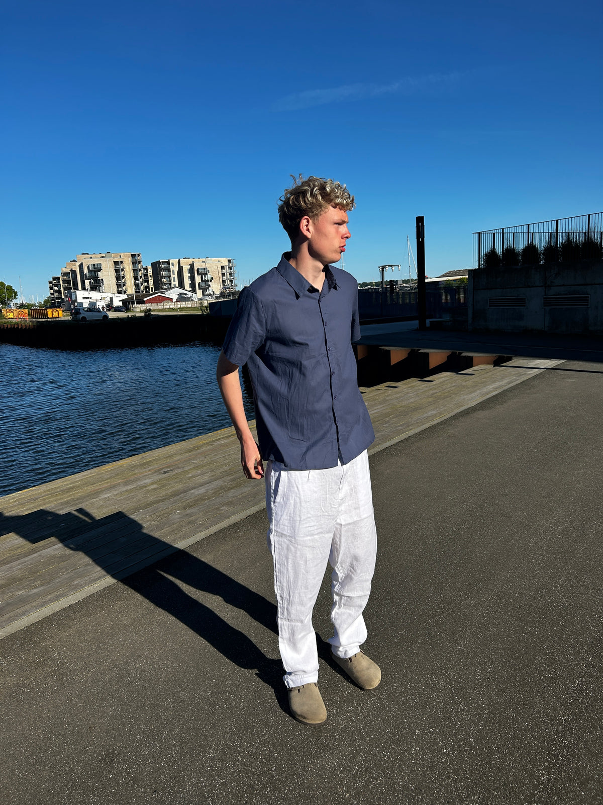 BAGGY SOMMER HØRBUKSER - HVIDE
