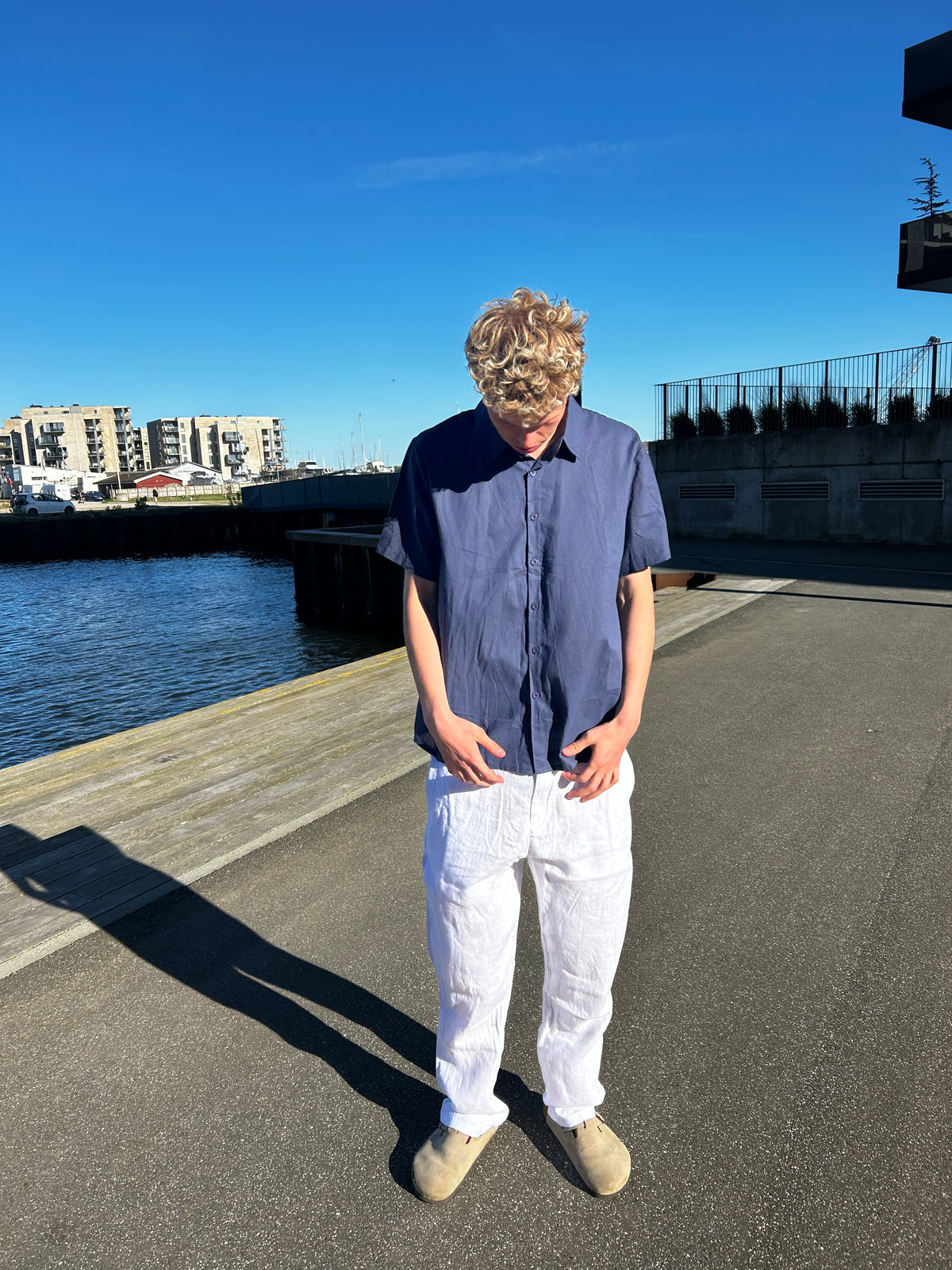 BAGGY SOMMER HØRBUKSER - HVIDE