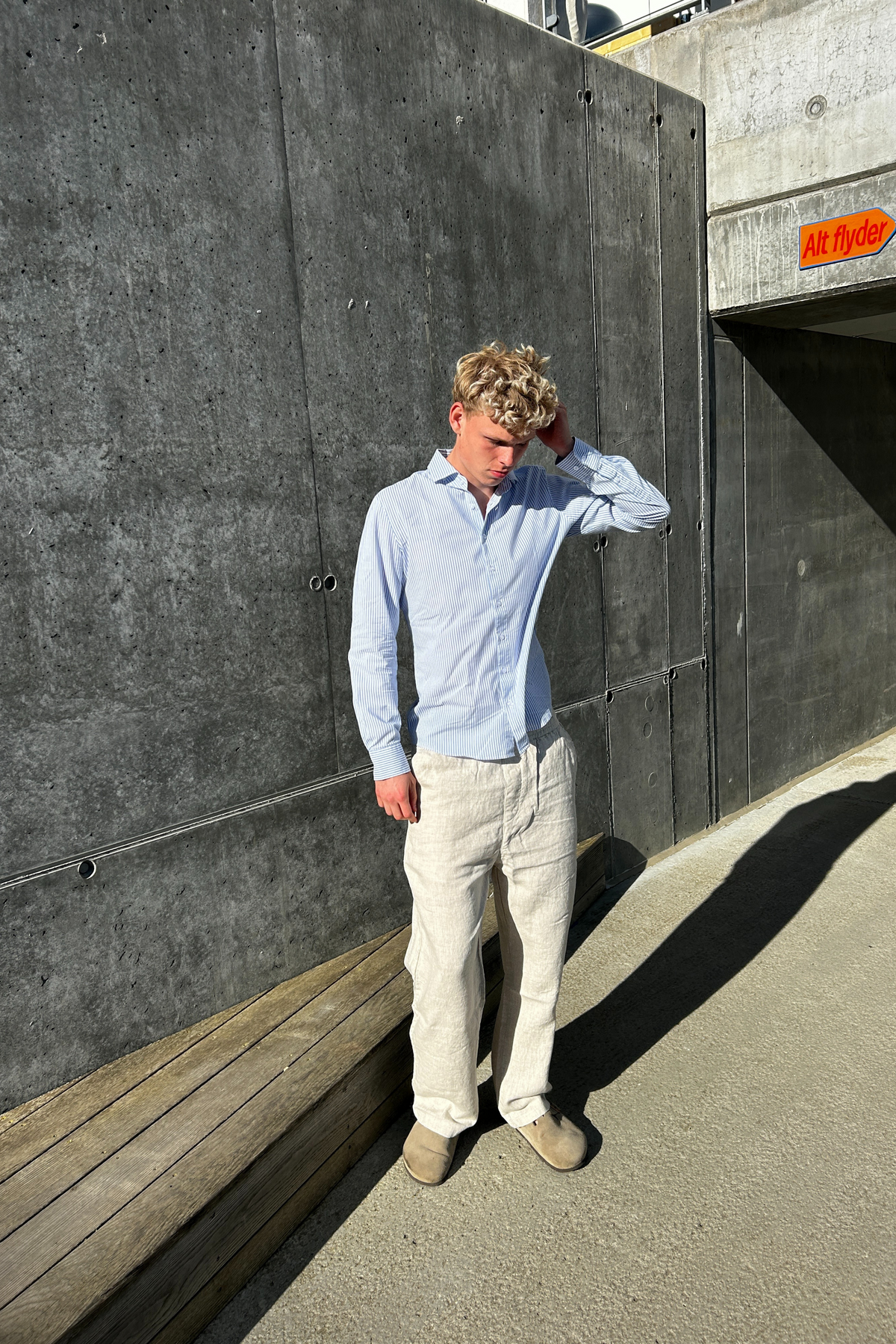BAGGY SOMMER HØRBUKSER - BEIGE