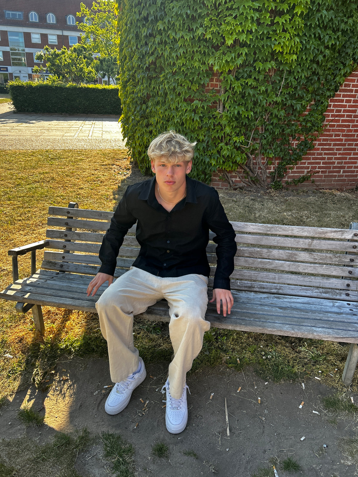 LANGÆRMET HØRSKJORTE - SORT