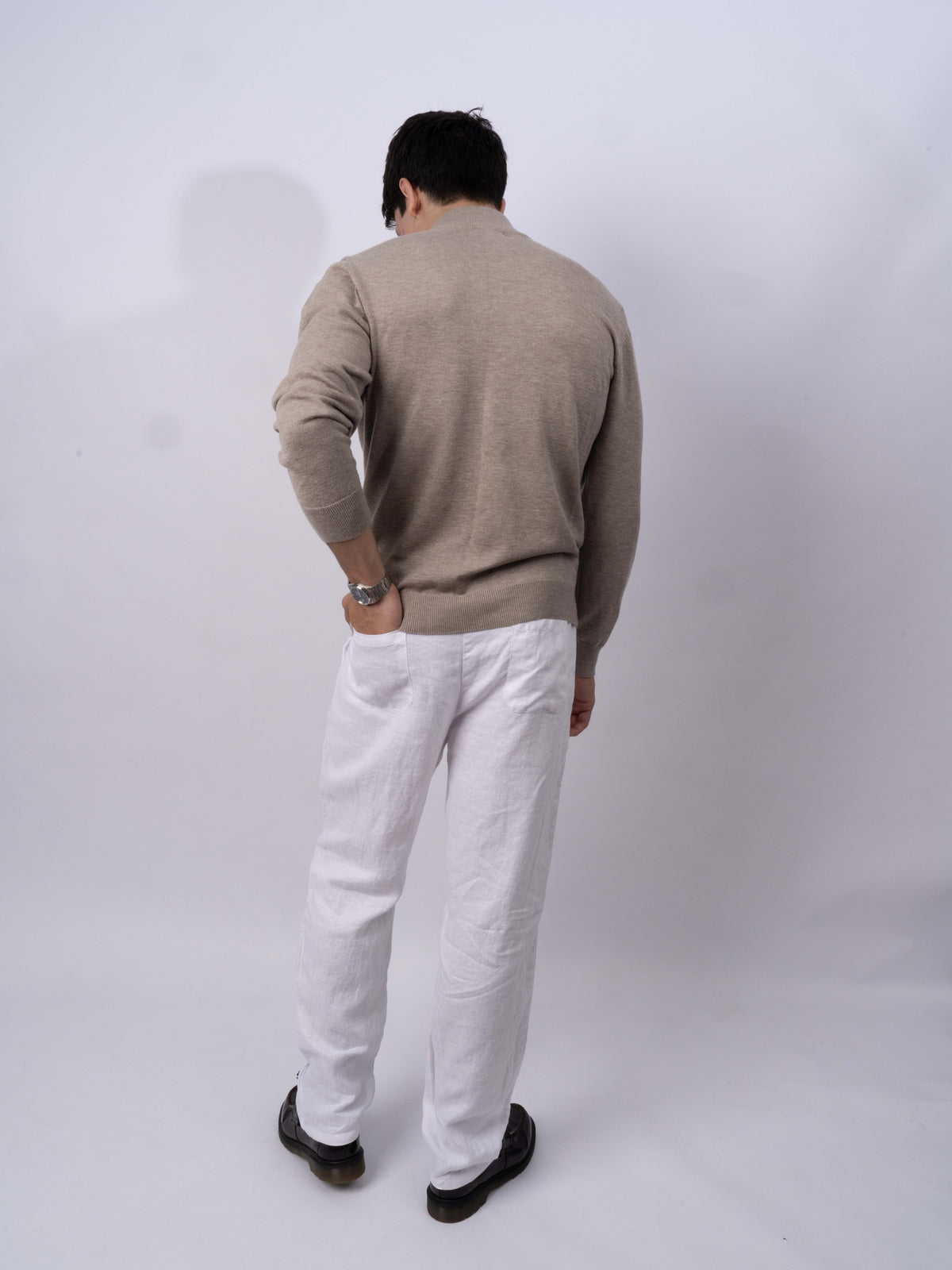 CASHMERE HALF ZIP - MOKKA