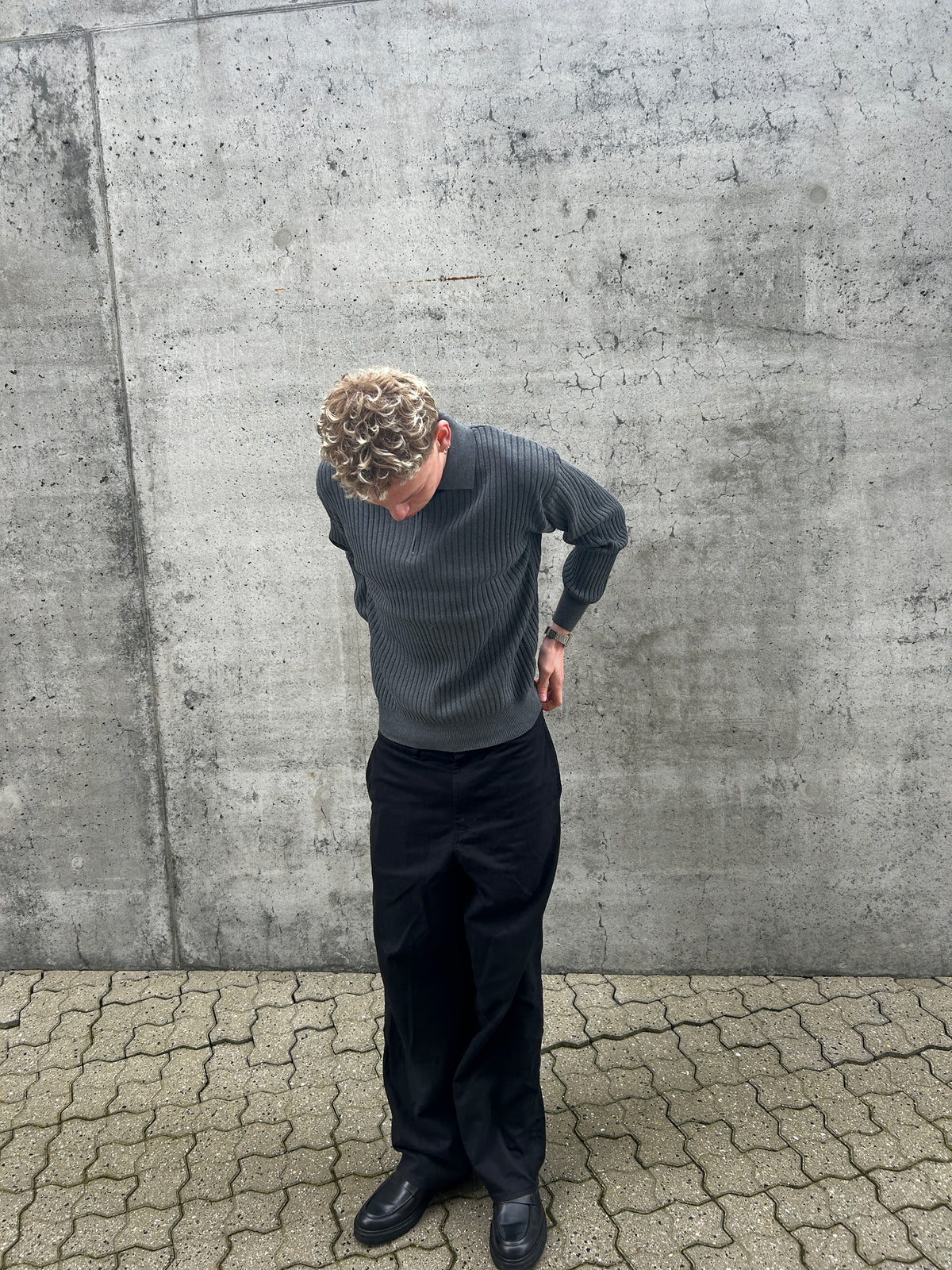 HALF ZIP - GRÅ