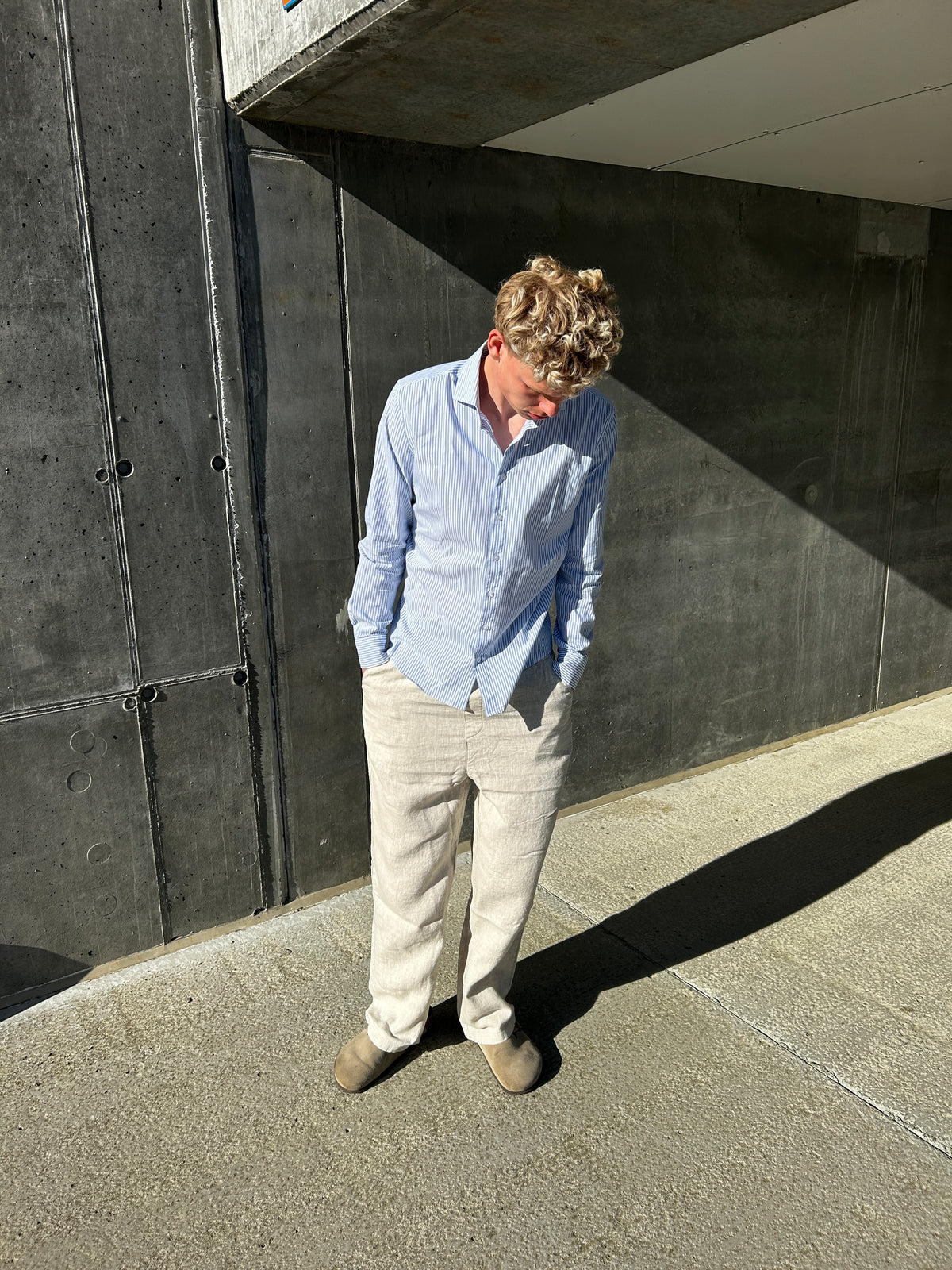 BAGGY SOMMER HØRBUKSER - BEIGE