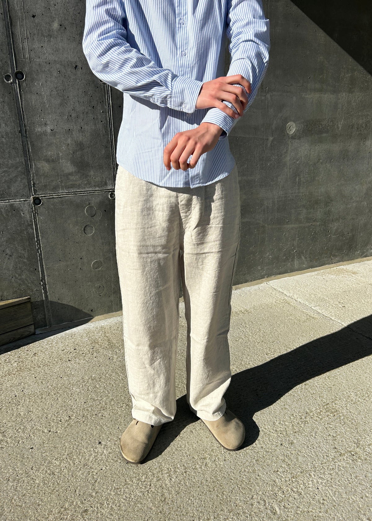 BAGGY SOMMER HØRBUKSER - BEIGE